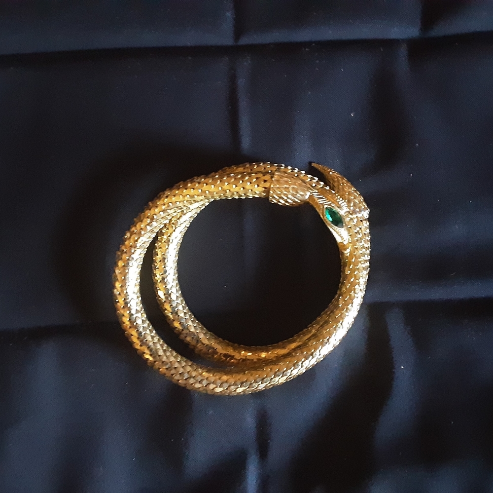 Whiting and Davis Gold Snake Bracelet